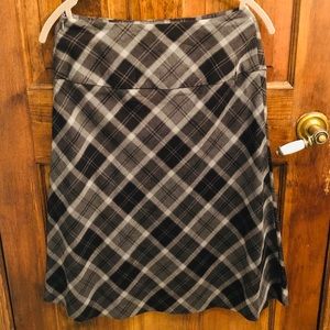 East 5th grey plaid wrap skirt